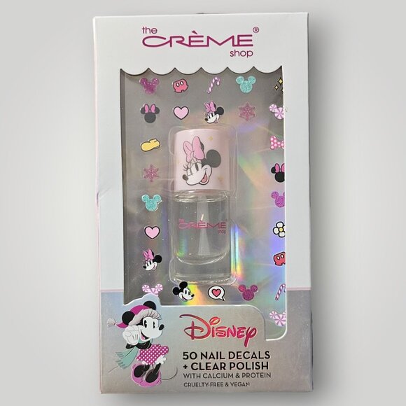 📦NIB Disney The Creme Shop Mini Mouse 50 Nail Decals & Clear Polish Set - Picture 1 of 4
